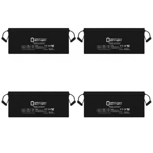 Mighty Max Battery 12v 200ah Battery Replacement for Solar Power - Deep Cycle - 4PK MAX3906826